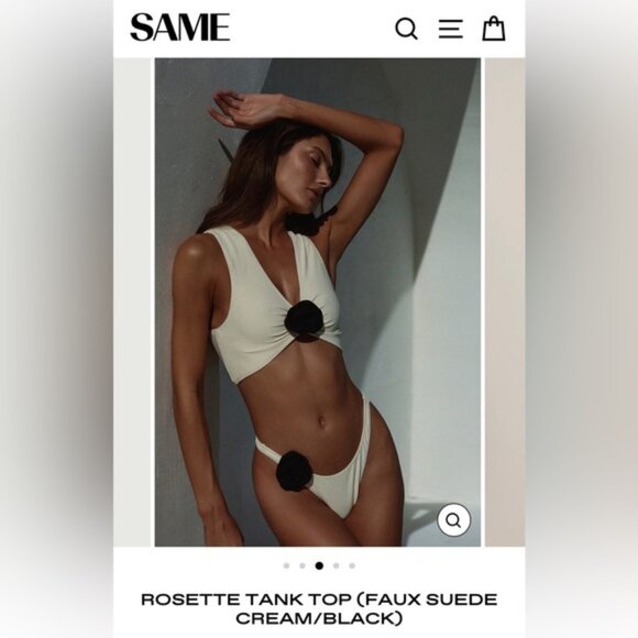 SAME rosette tank top faux suede - Picture 1 of 13